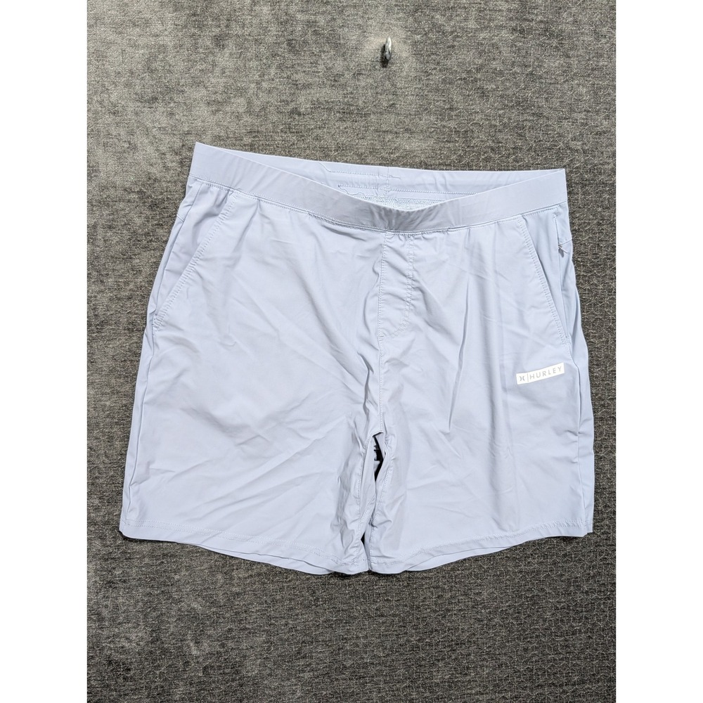 Hurley Mens Hybrid Shorts Light Blue XL Elastic Waist Quick Dry Board Shorts